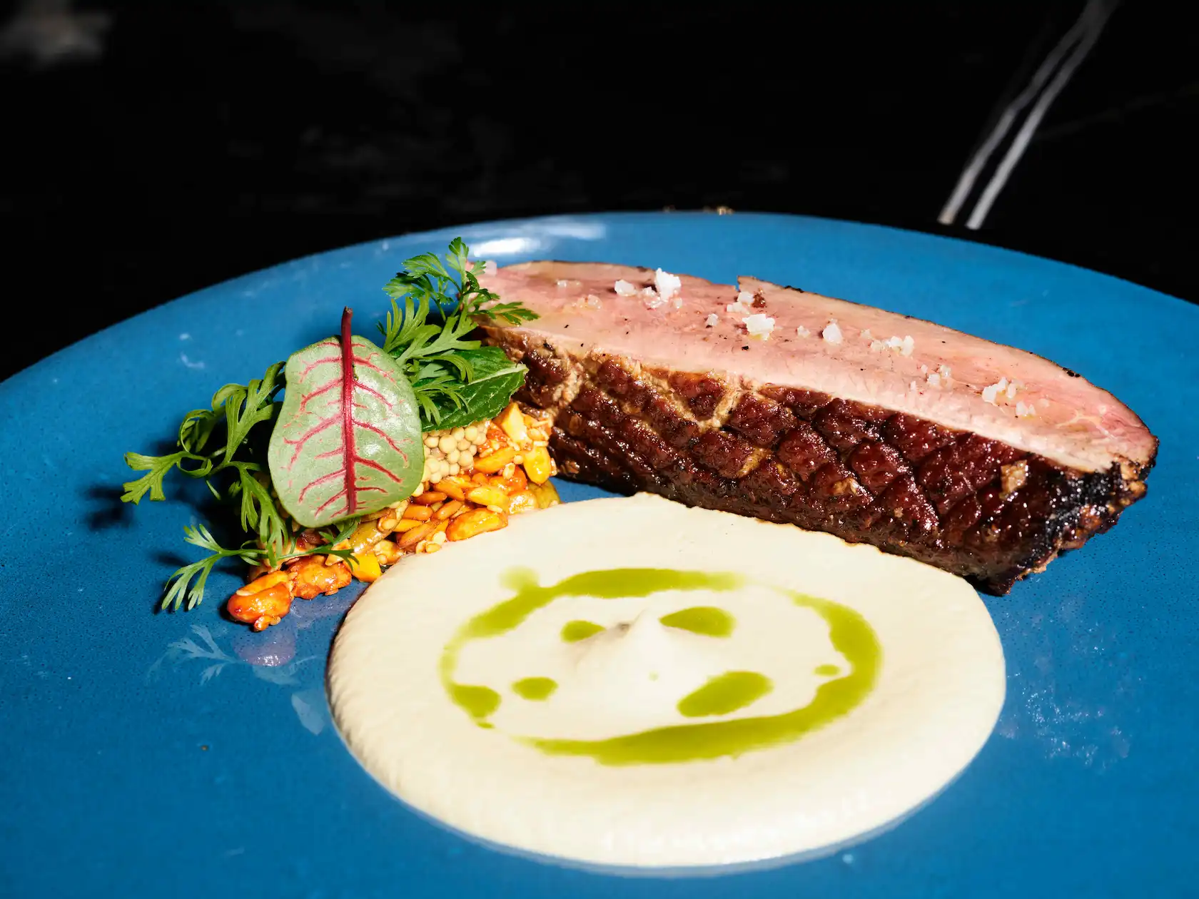 Beef steak served at Autor restaurant in Conrad Tulum Riviera Maya hotel