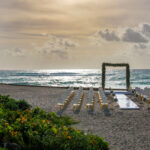 Beach wedding setup at Conrad Tulum Riviera Maya hotel