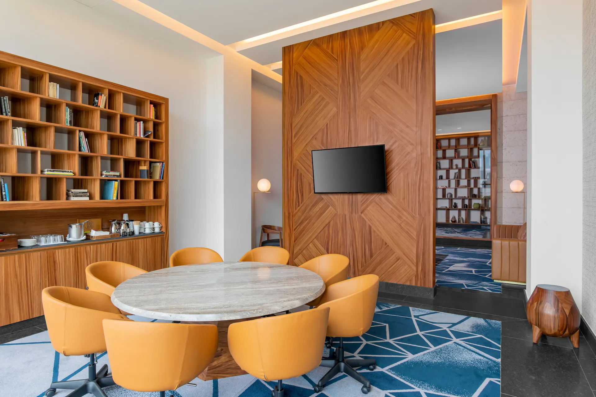 Well-appointed meeting room at Conrad Tulum, designed for business events with contemporary decor