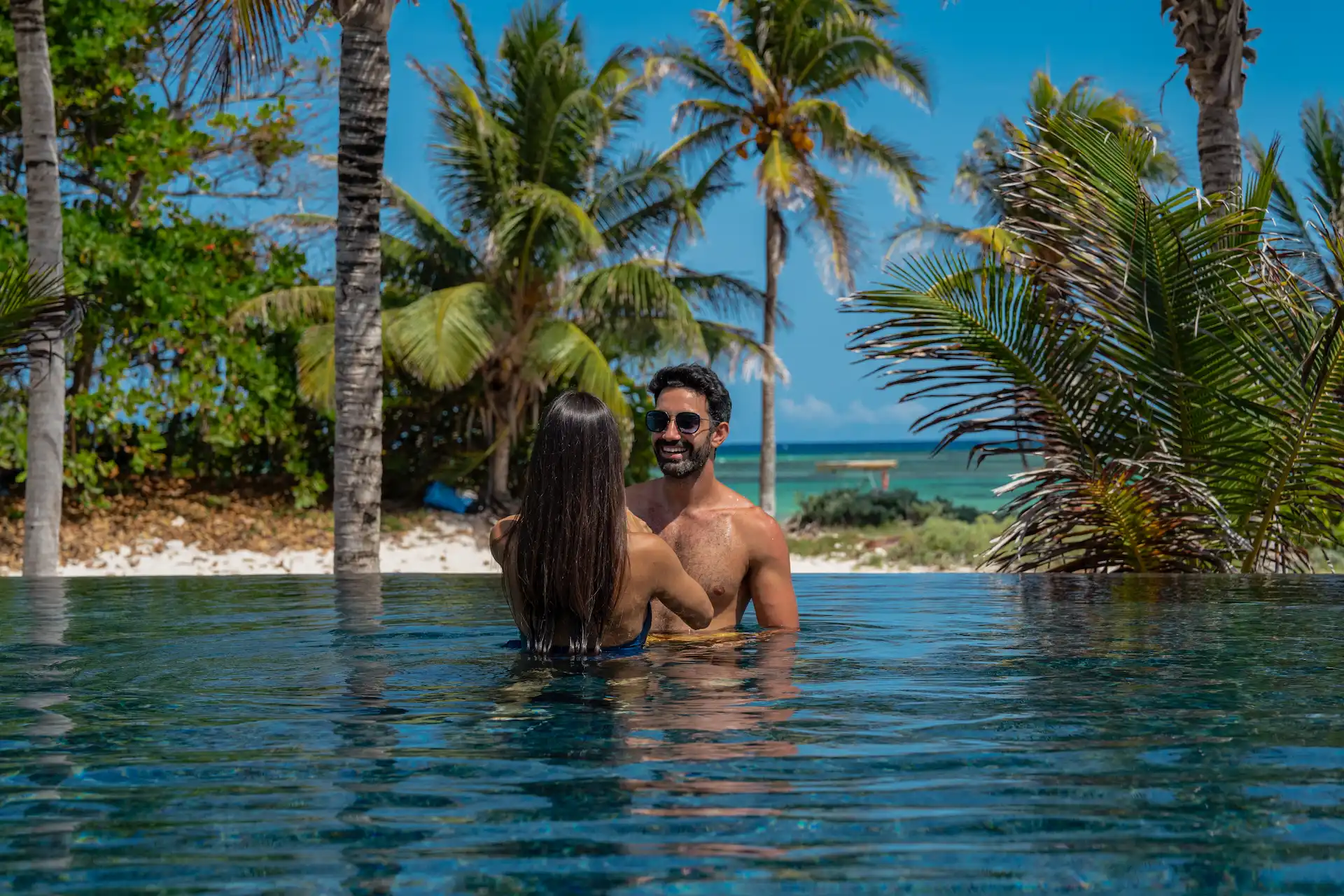 A couple enjoying the scenery in Tulum