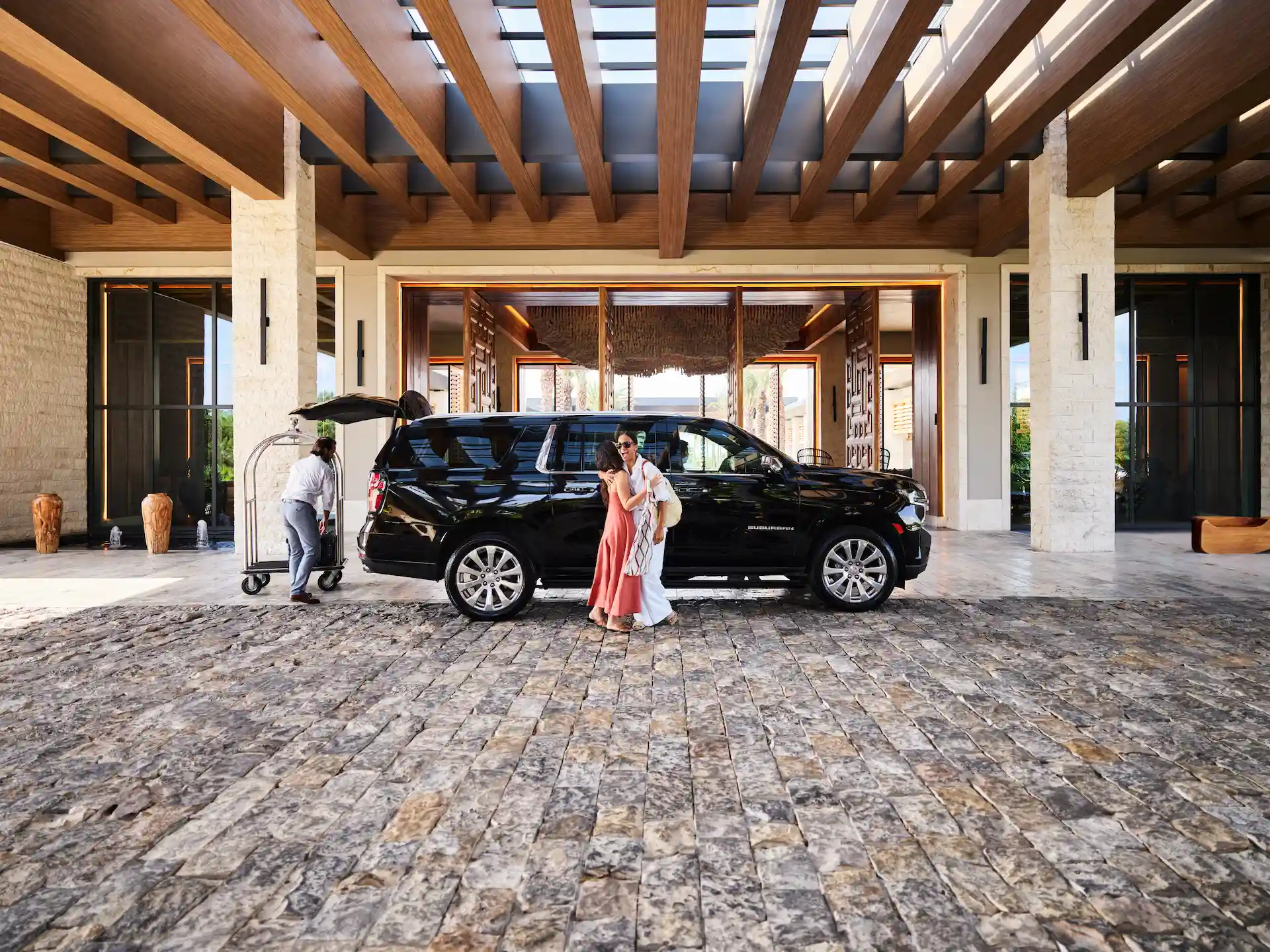 Arrival of guests at the lobby of Conrad Tulum Riviera Maya