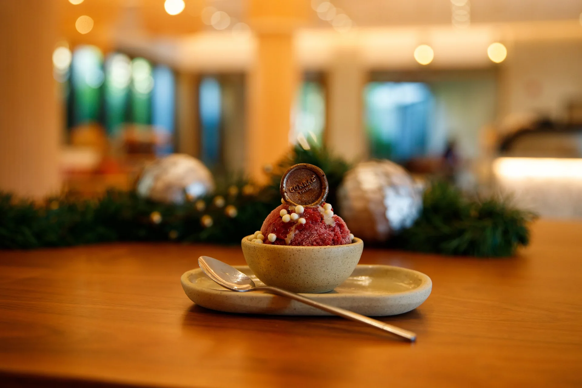 Christmas dessert served at Conrad Tulum Riviera Maya hotel