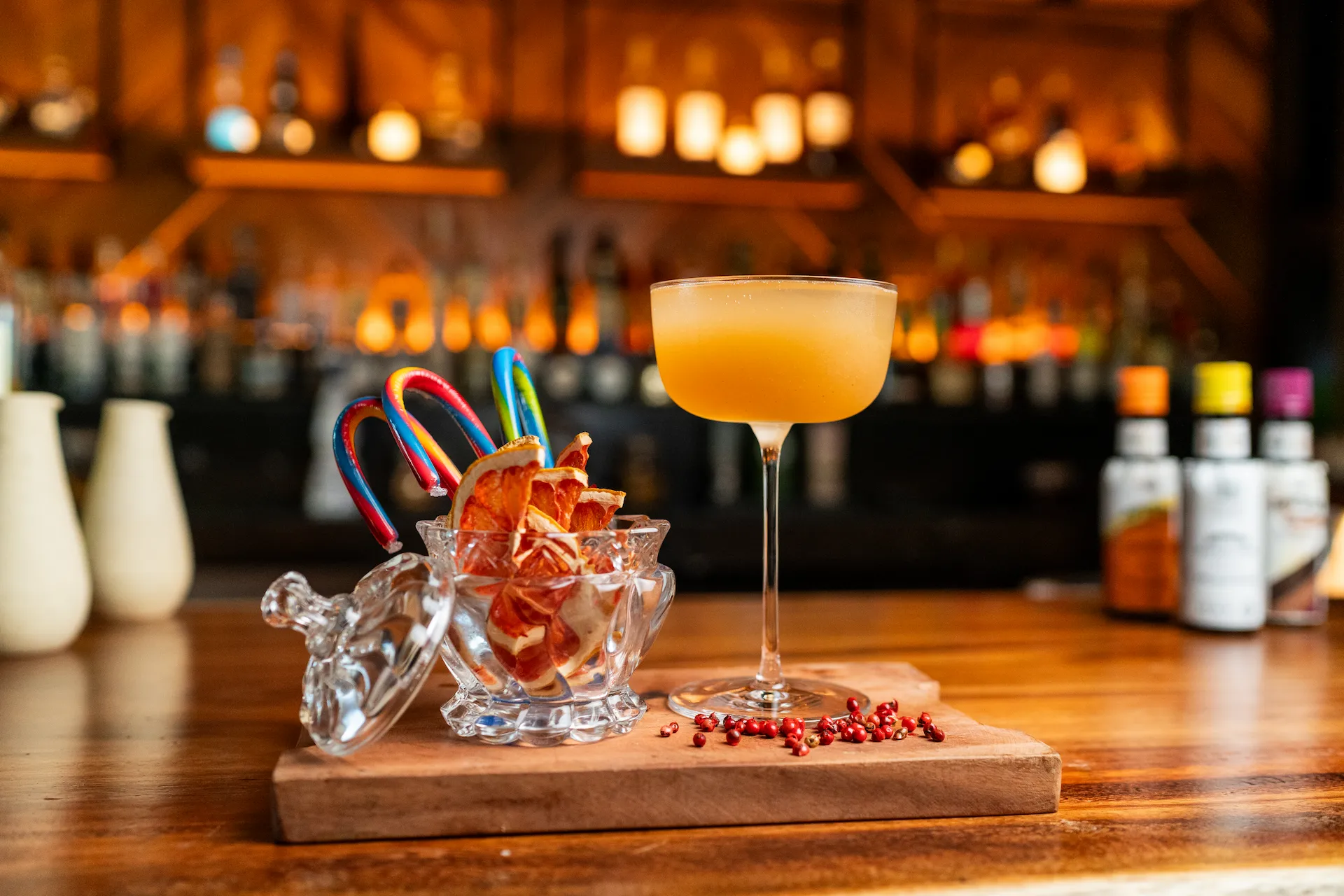 New Year's Day cocktail served with festive decoration at Conrad Tulum Riviera Maya